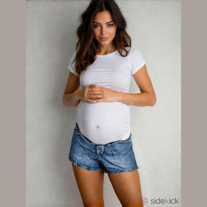 Blue Denim Maternity Shorts NWT Size 6